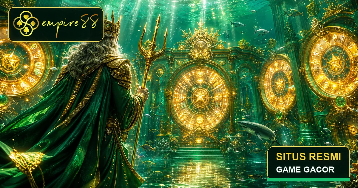 King Poseidon berjubah hijau untuk kategori Game Gacor Empire88 situs resmi game gacor