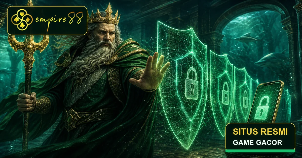 King Poseidon berjubah hijau untuk kategori Keamanan Empire88 situs resmi game gacor