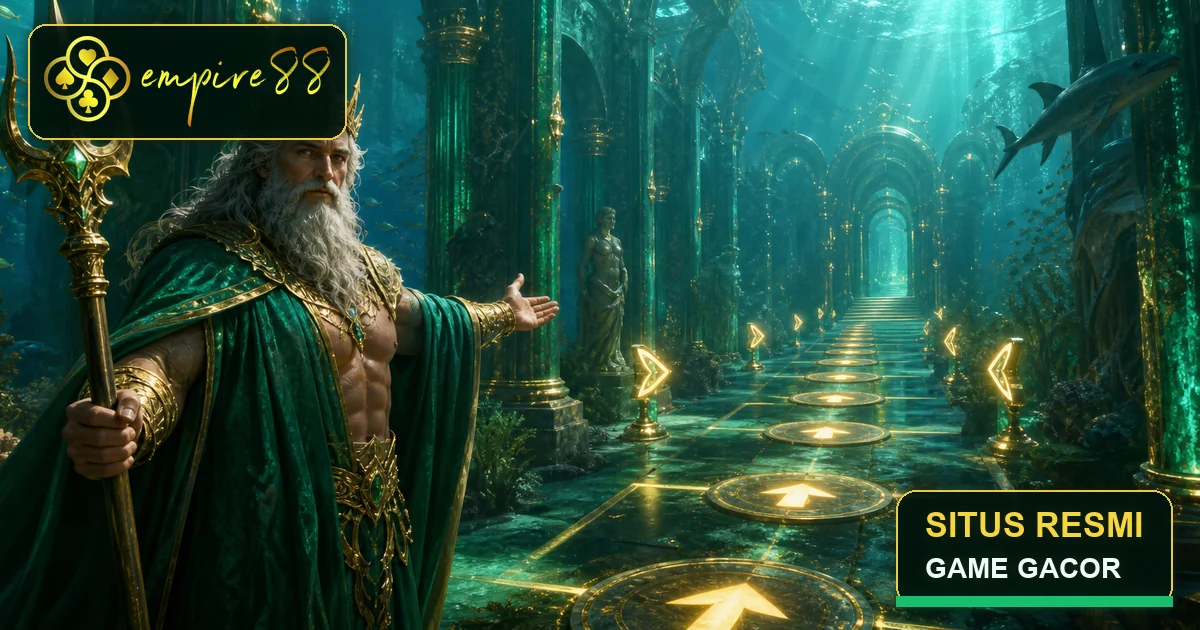 King Poseidon berjubah hijau untuk kategori Panduan Empire88 situs resmi game gacor