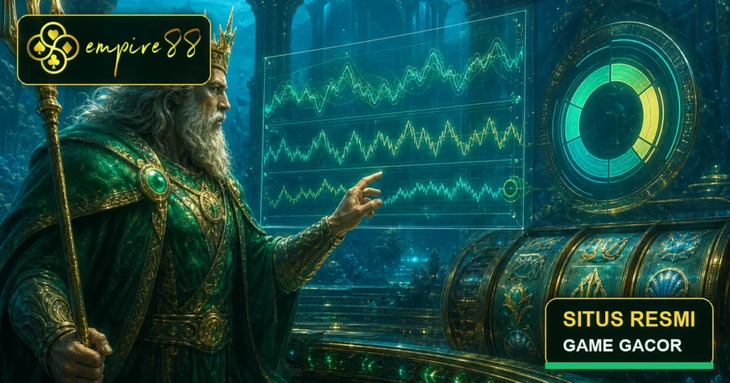 King Poseidon menjelaskan RTP dan volatilitas Empire88 slot gacor, situs resmi